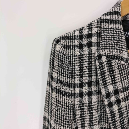 ザラ ZARA グレンチェック ダブルテーラードジャケット レディース import:S
