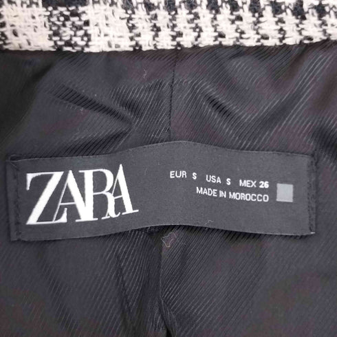 ザラ ZARA グレンチェック ダブルテーラードジャケット レディース import:S