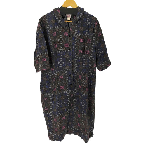 PLUS KORELL 総柄 L/S ワンピース レディース