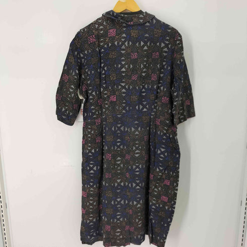 PLUS KORELL 総柄 L/S ワンピース レディース