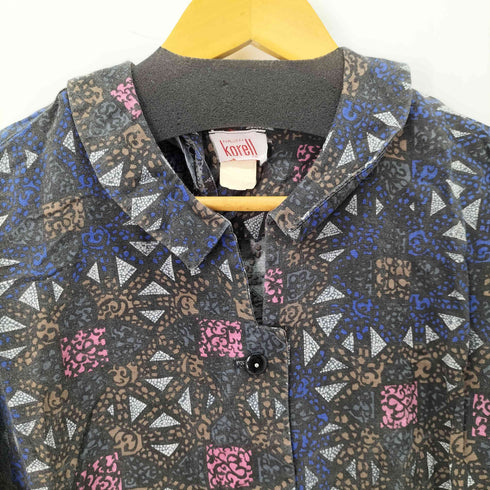 PLUS KORELL 総柄 L/S ワンピース レディース