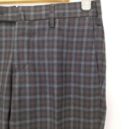 ピーティーゼロウーノ PT01 SOUL SUPER SLIM FIT チェック ストレッチウール センタープレススラックス メンズ 44