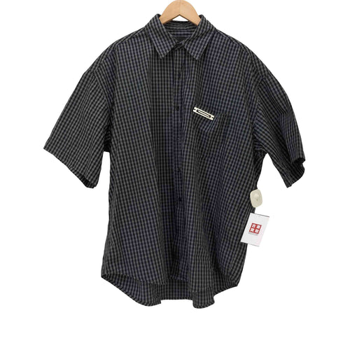 メゾンプリンス mason prince メタル プレート ロゴ チェック S/S レギュラーカラー シャツ メンズ 2