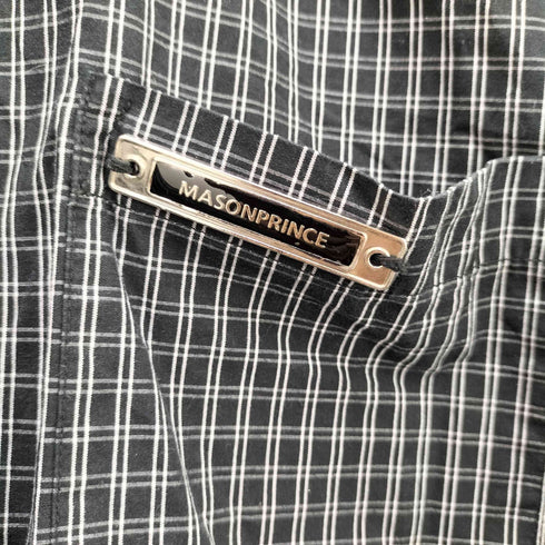 メゾンプリンス mason prince メタル プレート ロゴ チェック S/S レギュラーカラー シャツ メンズ 2