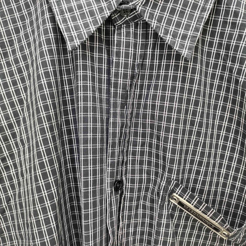 メゾンプリンス mason prince メタル プレート ロゴ チェック S/S レギュラーカラー シャツ メンズ 2