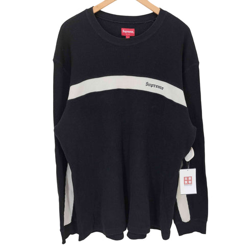 シュプリーム Supreme 18AW PANEL STRIPE WAFFLE THERMAL パネル ストライプ ワッフル サーマル メンズ JPN:L