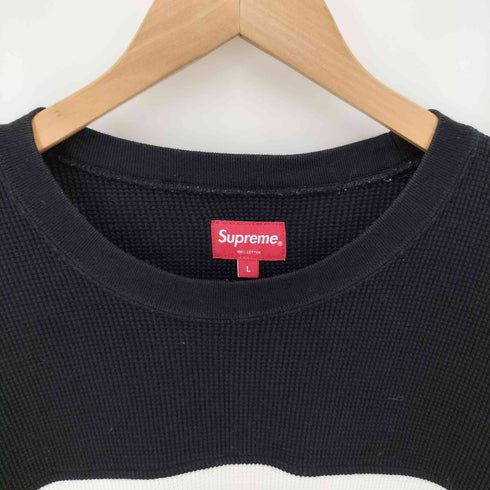 シュプリーム Supreme 18AW PANEL STRIPE WAFFLE THERMAL パネル ストライプ ワッフル サーマル メンズ JPN:L