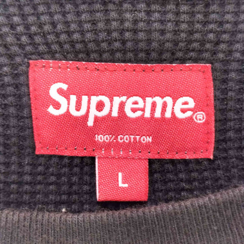シュプリーム Supreme 18AW PANEL STRIPE WAFFLE THERMAL パネル ストライプ ワッフル サーマル メンズ JPN:L