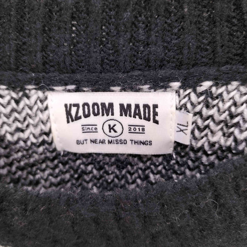 KZOOM MADE クレイジー パターン シャギー クルーネック ニット メンズ import:XL
