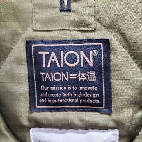 タイオン TAION ミリタリー Vネックジップ ダウンジャケット メンズ import:L