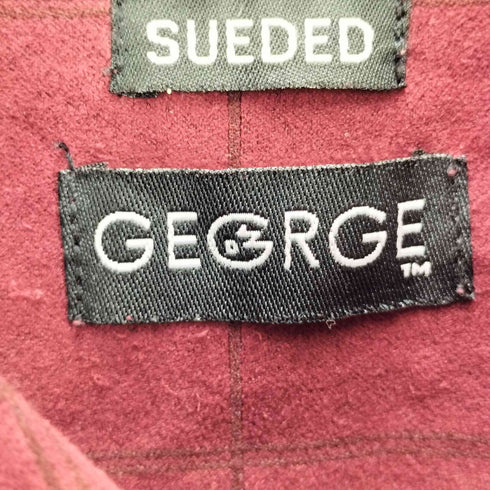ジョージ GEORGE SUEDED ソフト フェイク スウェード チェック L/S レギュラーカラー シャツ ビッグサイズ メンズ 3XL