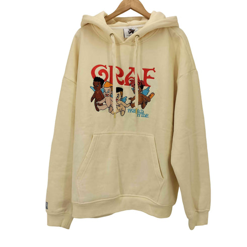 GRAF&WU WORKD WIDE 天使 悪魔 刺繍 スウェット パーカー メンズ import:XL