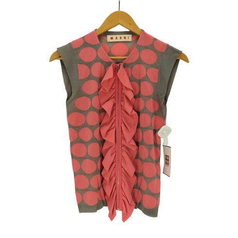 マルニ MARNI カシミヤ混 ドット ジップアップニットカットソー レディース 38