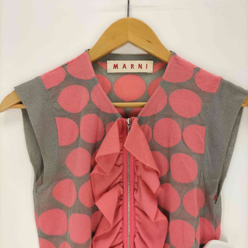 マルニ MARNI カシミヤ混 ドット ジップアップニットカットソー レディース 38