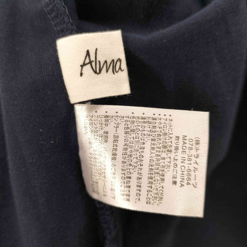 ALMA DESIGN フレンチ ロゴプリント 半袖 Tシャツ レディース JPN:M