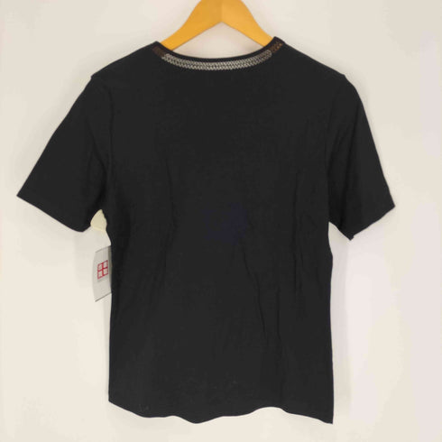 バーバリーズ BURBERRYS メッシュ ネック 切替 ロゴ 刺繍 S/S Tシャツ レディース import:M