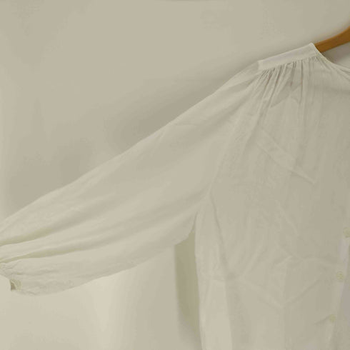 ザラ ZARA レーヨンノーカラーブラウス レディース import:M