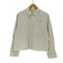 ザラ ZARA ストライプ柄クロップド丈パジャマシャツ レディース import:M