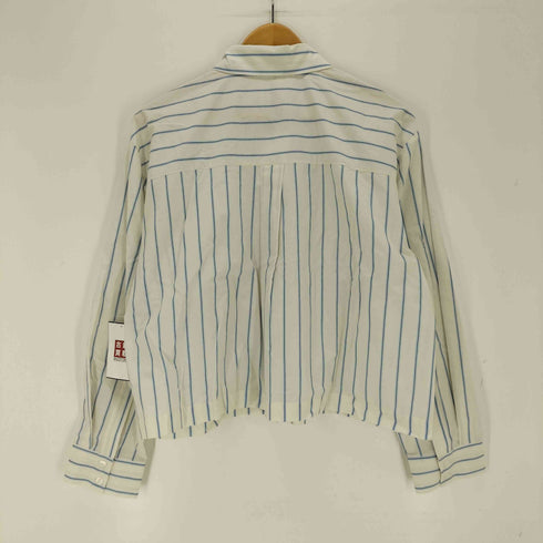 ザラ ZARA ストライプ柄クロップド丈パジャマシャツ レディース import:M