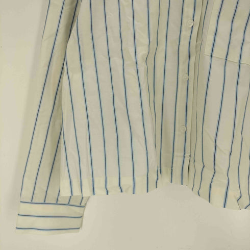 ザラ ZARA ストライプ柄クロップド丈パジャマシャツ レディース import:M