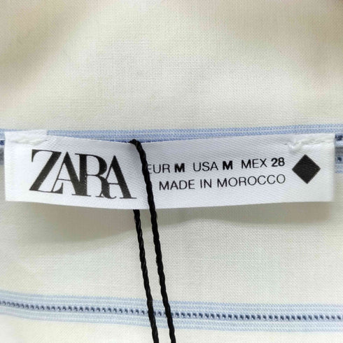 ザラ ZARA ストライプ柄クロップド丈パジャマシャツ レディース import:M