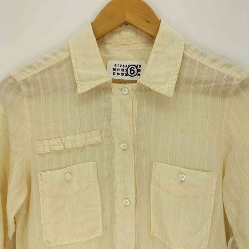 メゾンマルタンマルジェラ Maison Martin Margiela LONG SHIRT コットンストライプシャツ レディース 36