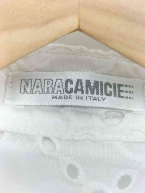 ナラカミーチェ NARACAMICIE イタリア製 カットワークレースフリルシャツ レディース JPN:2