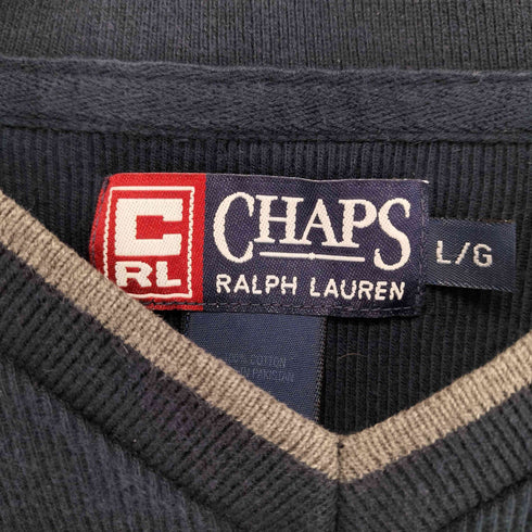 チャップスラルフローレン CHAPS RALPH LAUREN ロゴ刺繍Vネックリブスウェット メンズ JPN:L