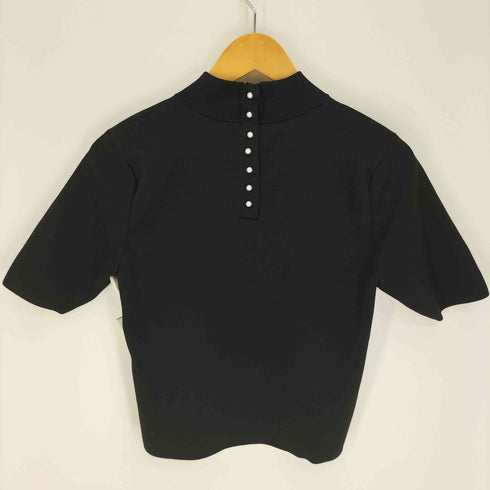 24SS 12closet 洗える 後ろパールボタン モックネック ニット レディース JPN:36