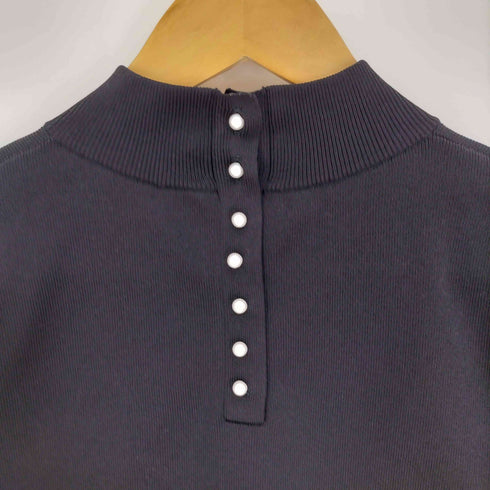 24SS 12closet 洗える 後ろパールボタン モックネック ニット レディース JPN:36