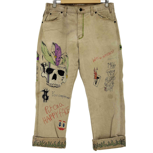ディッキーズ Dickies ペイント リメイク ダック地 ペインターパンツ メンズ 34×30