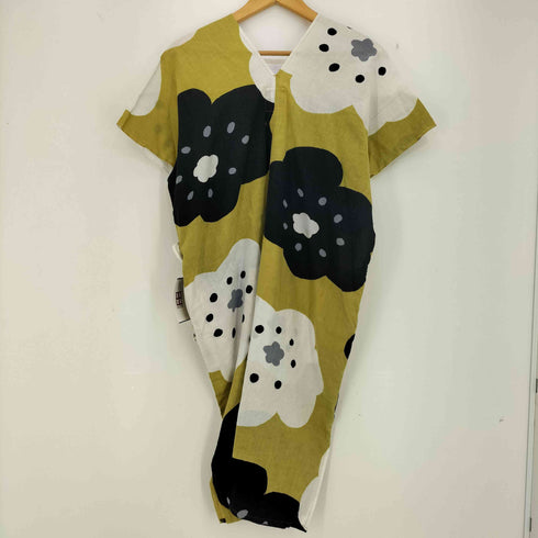 ソウソウ SOU・SOU 伊勢木綿 貫頭衣 長方形衣 花柄 Vネック ワンピース レディース