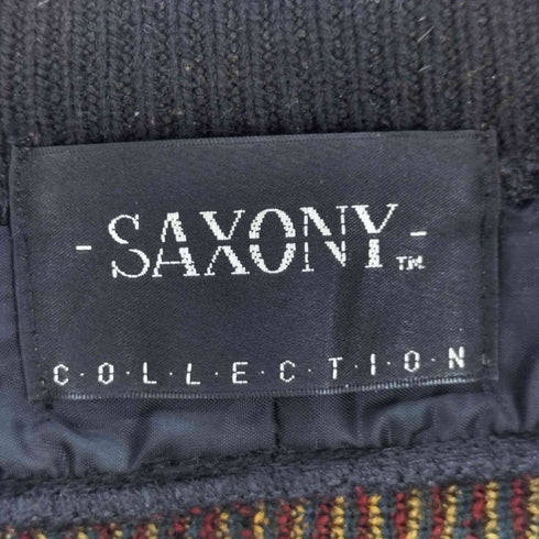 80s SAXONY レザー切り替えニット メンズ 2XB