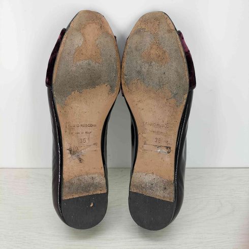 ファビオルスコーニ FABIO RUSCONI INTER-CHAUSSURES ナプラック/ファブリックコンビパンプス レディース 36
