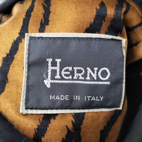 ヘルノ Herno イタリア製 裏地タイガー シルクロングコート レディース