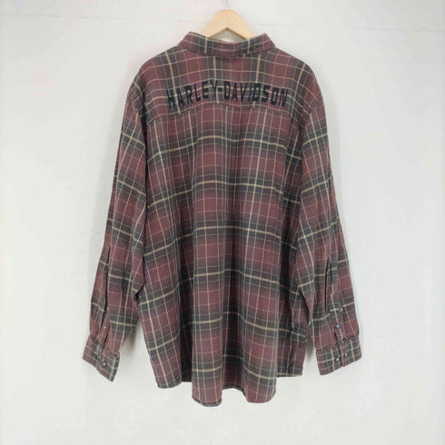 ハーレーダビッドソン HARLEY-DAVIDSON バックロゴ刺繍チェックL/S シャツ メンズ 3XL