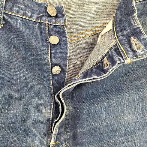 リーバイス Levis BIGE ボタン裏W Vステッチ ウエスト上シングル ズレカン 不均等V 501 デニムショーツ メンズ 35INCH