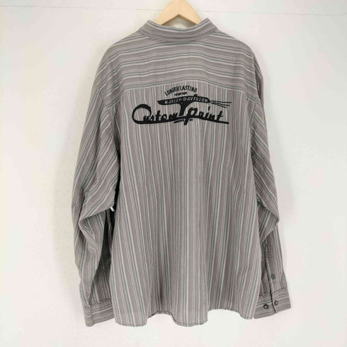 ハーレーダビッドソン HARLEY-DAVIDSON バックロゴ刺繍ストライプL/S シャツ メンズ 3XL