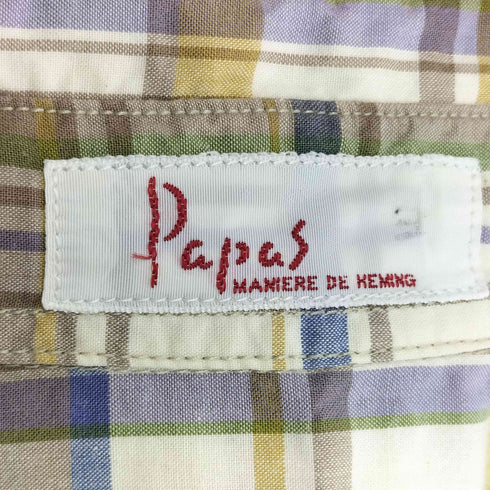 パパス papas チェック L/S シャツ レディース