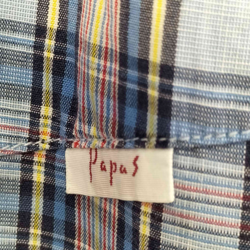 パパス papas チェック L/S シャツ メンズ