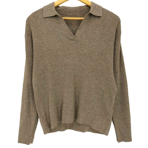 ユニクロ UNIQLO ウォッシャブルニットリブポロセーター レディース JPN:L
