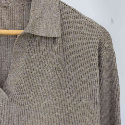 ユニクロ UNIQLO ウォッシャブルニットリブポロセーター レディース JPN:L