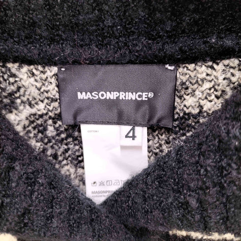 メゾンプリンス mason prince ブロック チェック ニット タートルネック カーディガン メンズ 4
