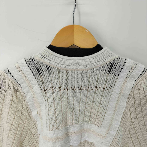 ザラ ZARA L/S レースデザインニットトップス レディース import:S