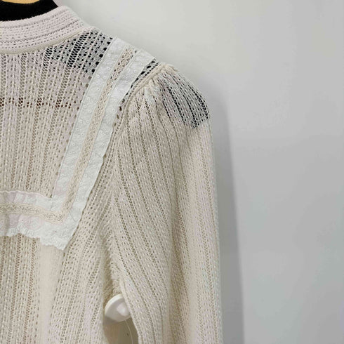 ザラ ZARA L/S レースデザインニットトップス レディース import:S