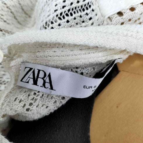 ザラ ZARA L/S レースデザインニットトップス レディース import:S