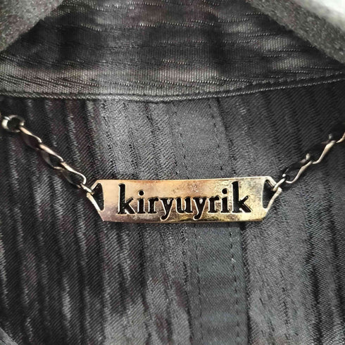 キリュウキリュウ kiryuyrik シルク コーティングジップアップ ロングシャツジャケット メンズ import:M