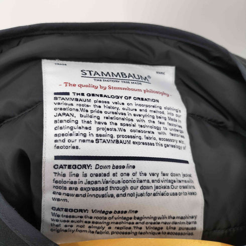 シュタンバウム stammbaum ノーカラーダウンジャケット メンズ JPN:M