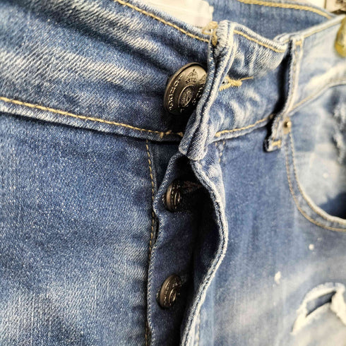 premium mood denim superior PMDS ペイント ダメージ デニムショーツ レディース 32