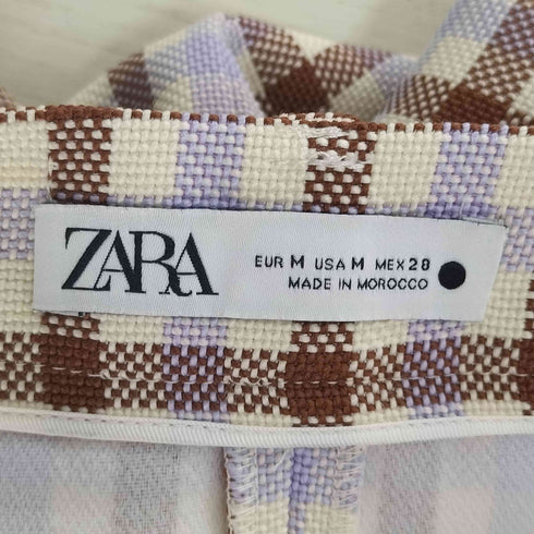 ザラ ZARA チェック柄 ロング スカート レディース M